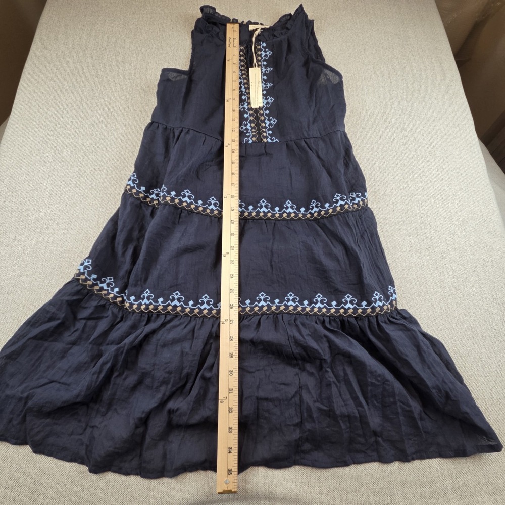 LOVESTITCH Blue Sleeveless Midi Dress Women's Large Embroidered Boho‎ Resortwear - Picture 8 of 8